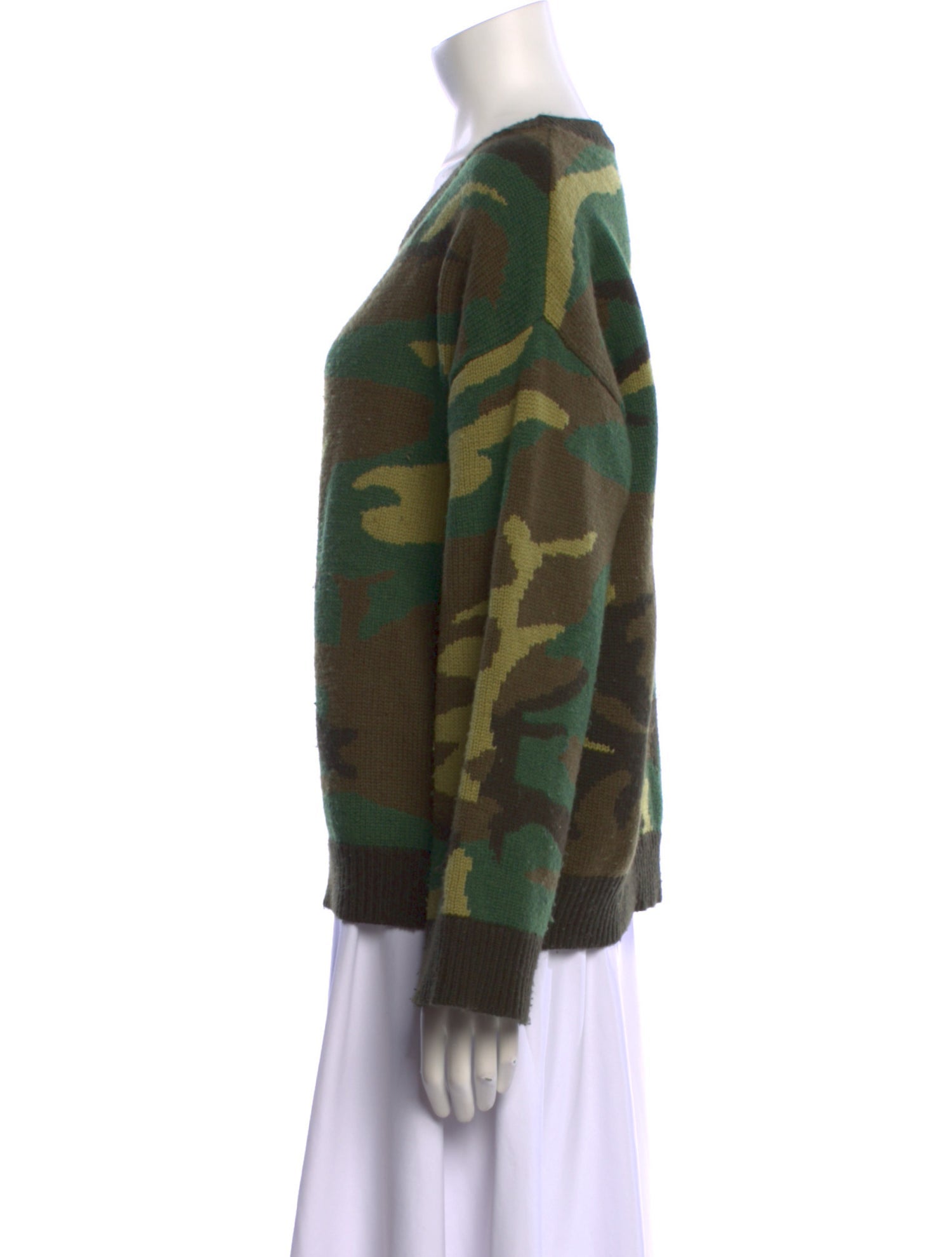 Nili Lotan Wool Camouflage Print Sweater