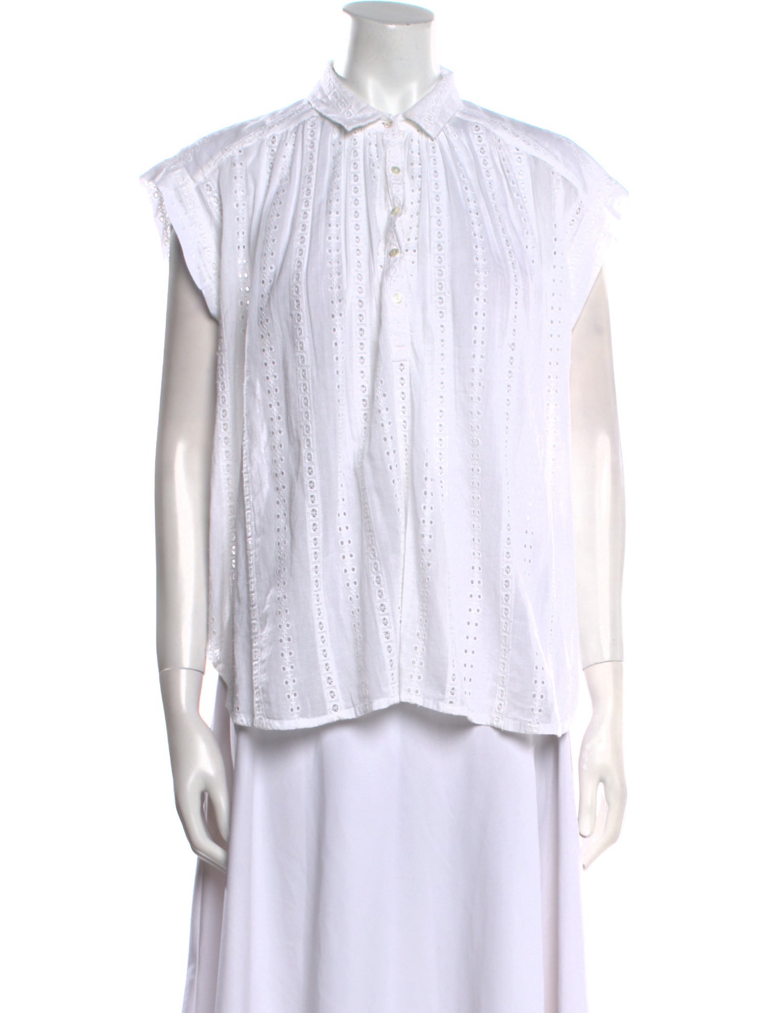 Nili Lotan Short Sleeve Button-Up Top