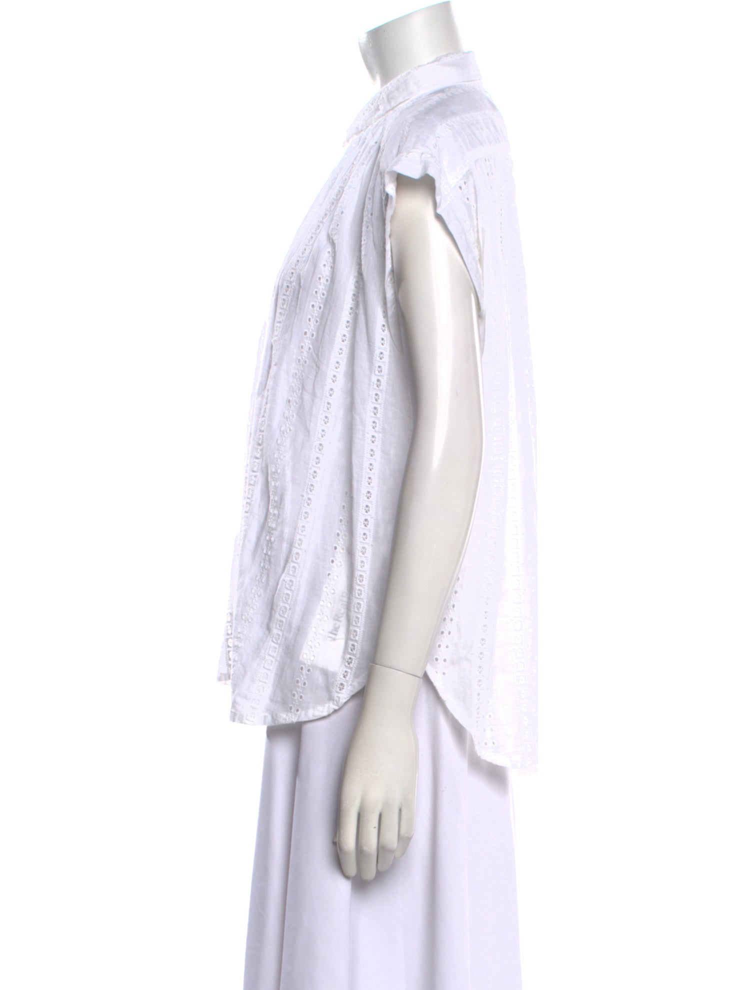 Nili Lotan Short Sleeve Button-Up Top