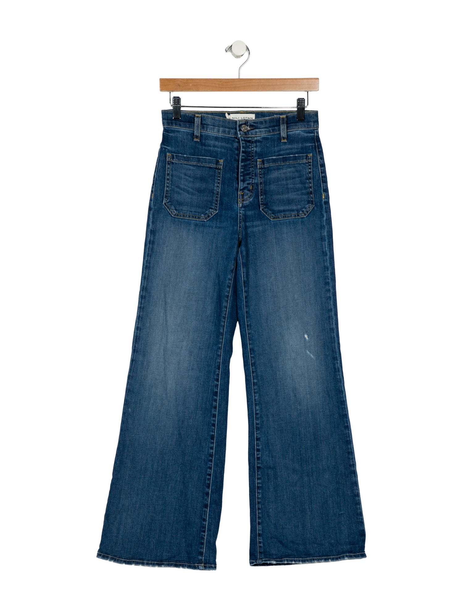 Nili Lotan Mid-Rise Wide Leg Jeans