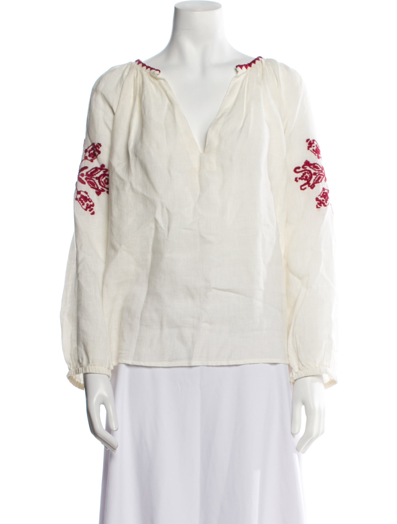 Nili Lotan Linen Printed Blouse