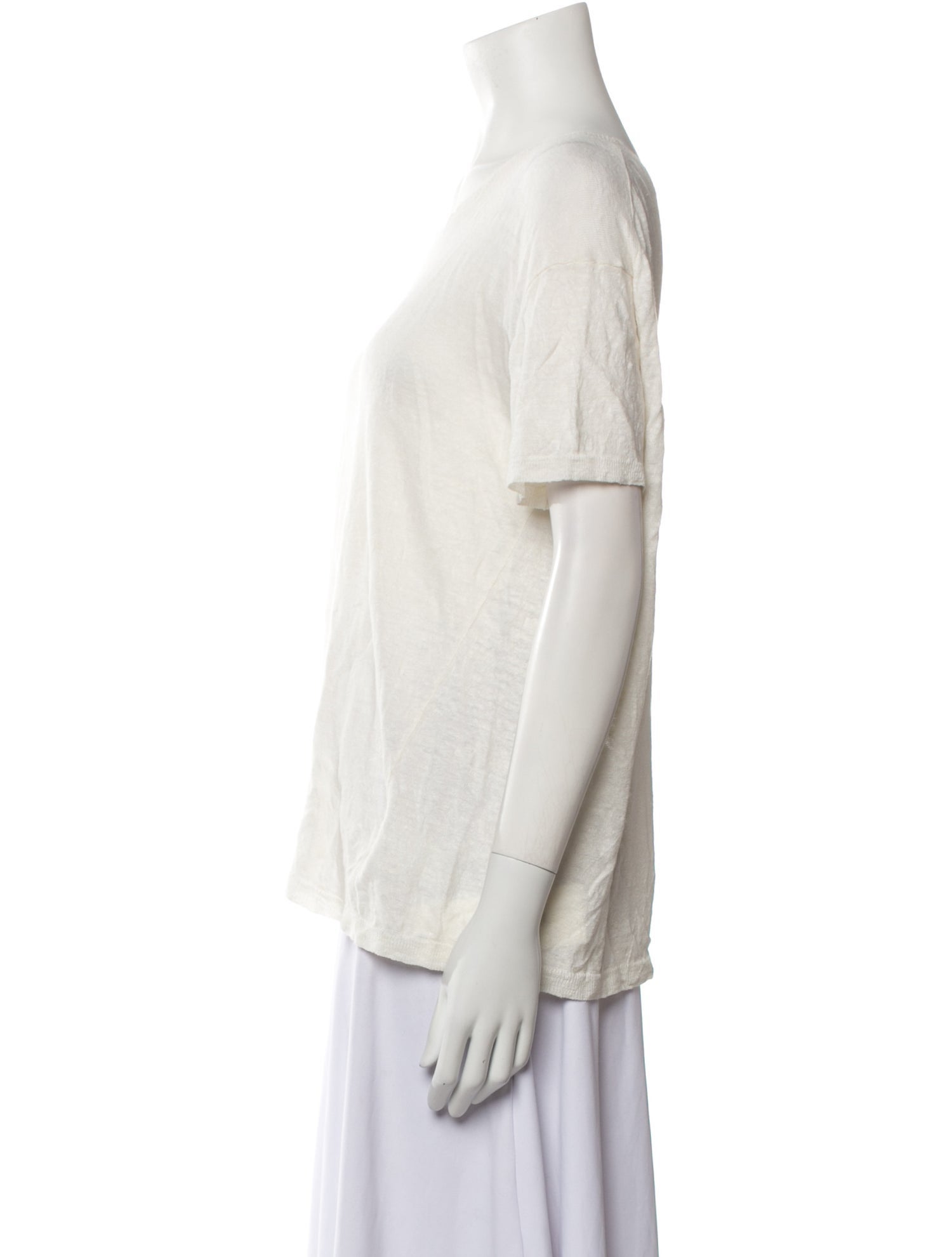 Nili Lotan Linen Scoop Neck T-Shirt