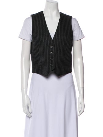 Nili Lotan Virgin Wool Striped Vest