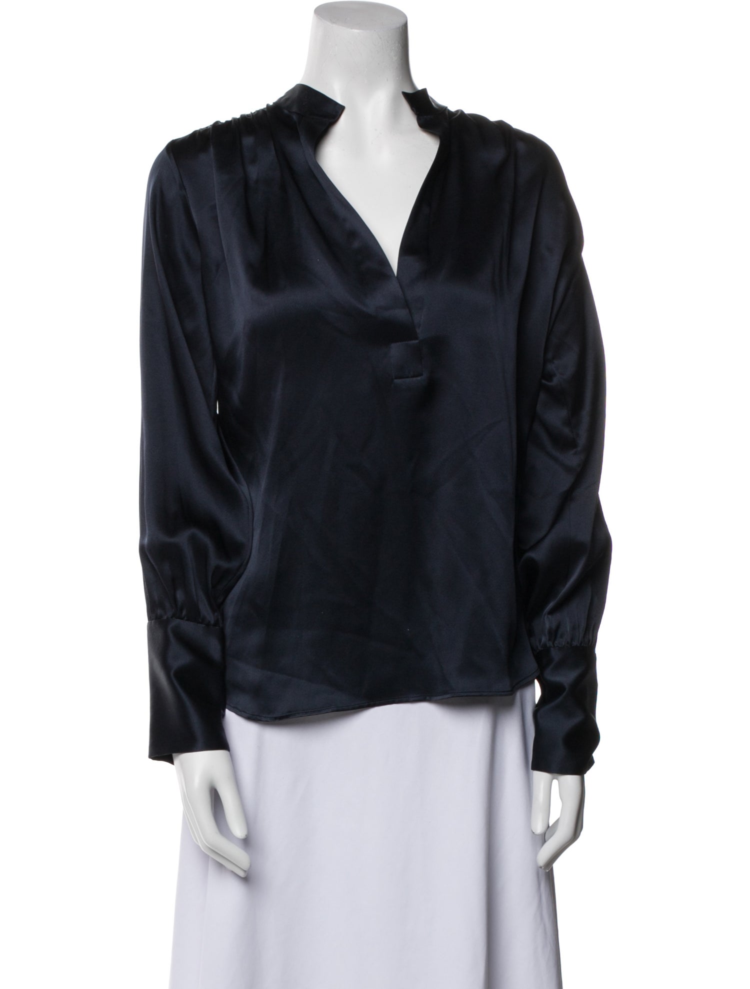Nili Lotan Silk V-Neck Blouse
