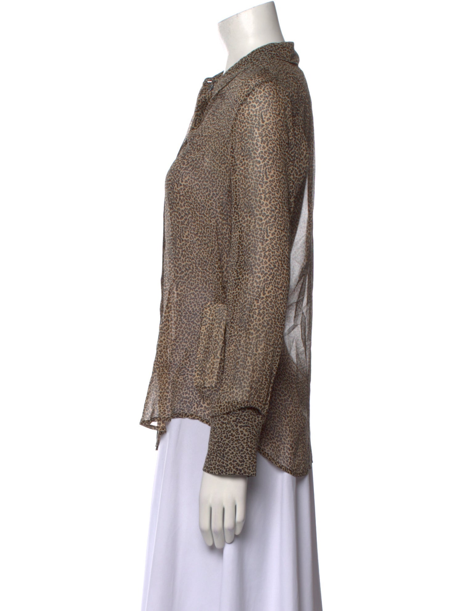 Nili Lotan Silk Printed Button-Up Top