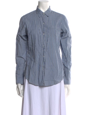 Nili Lotan Striped Long Sleeve Button-Up Top