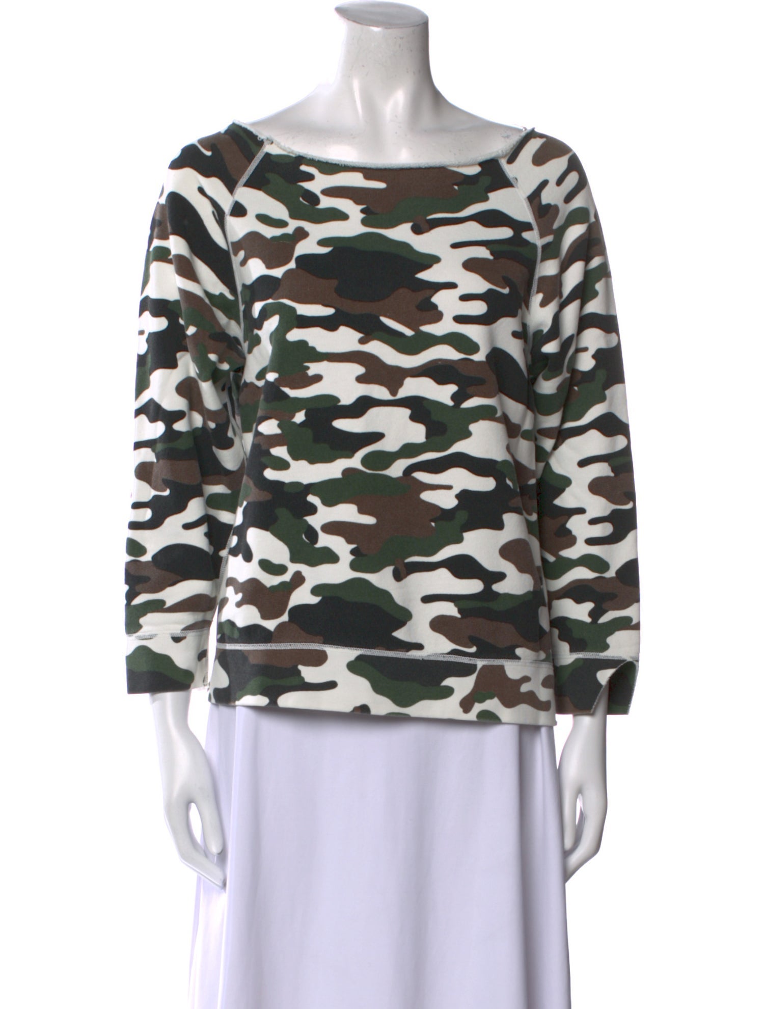 Nili Lotan Printed Bateau Neckline Sweater