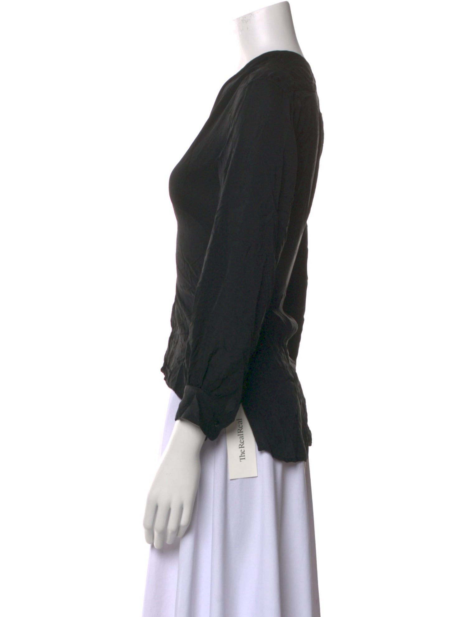 Nili Lotan Silk Crew Neck Blouse