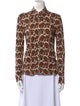 Nili Lotan Printed Long Sleeve Button-Up Top