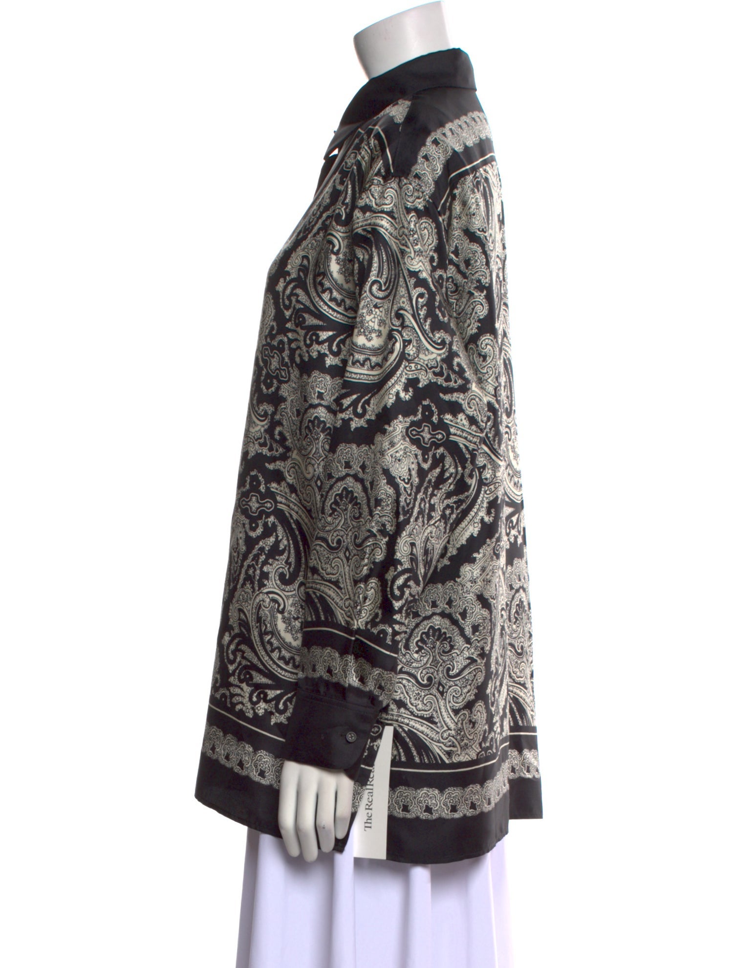 Nili Lotan Silk Paisley Print Button-Up Top w/ Tags