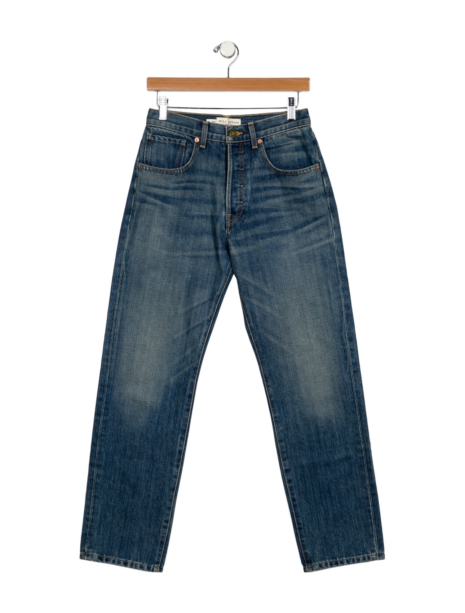 Nili Lotan Mid-Rise Straight Leg Jeans