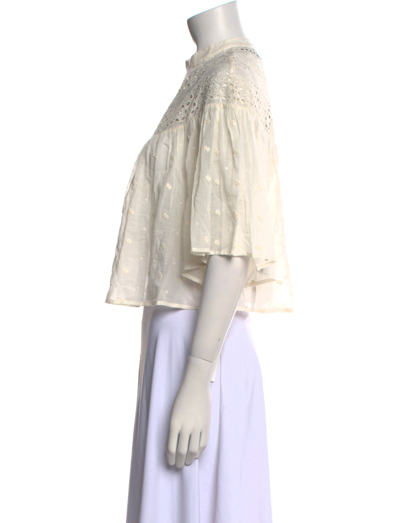 Nili Lotan Mock Neck Short Sleeve Crop Top w/ Tags