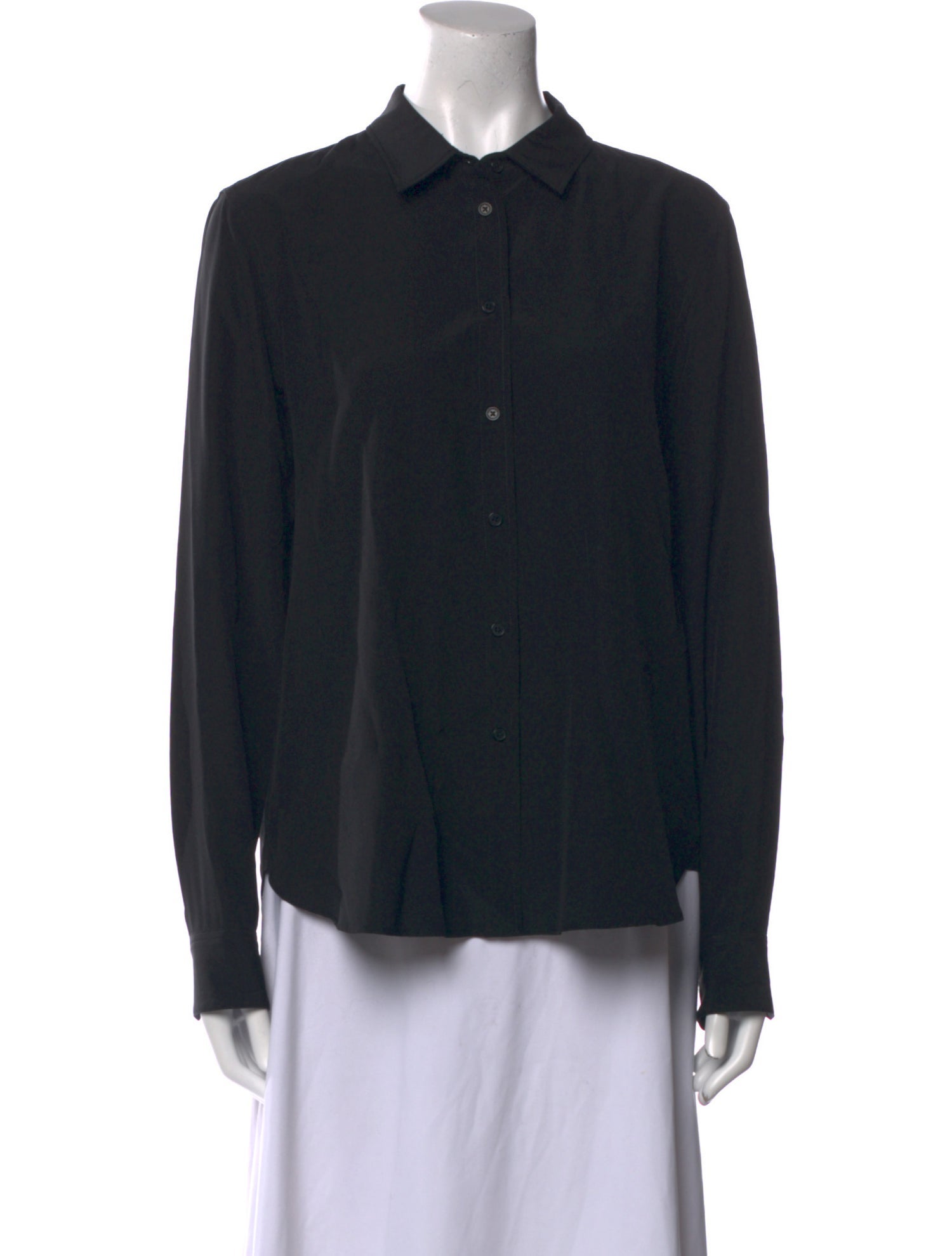 Nili Lotan Silk Long Sleeve Button-Up Top