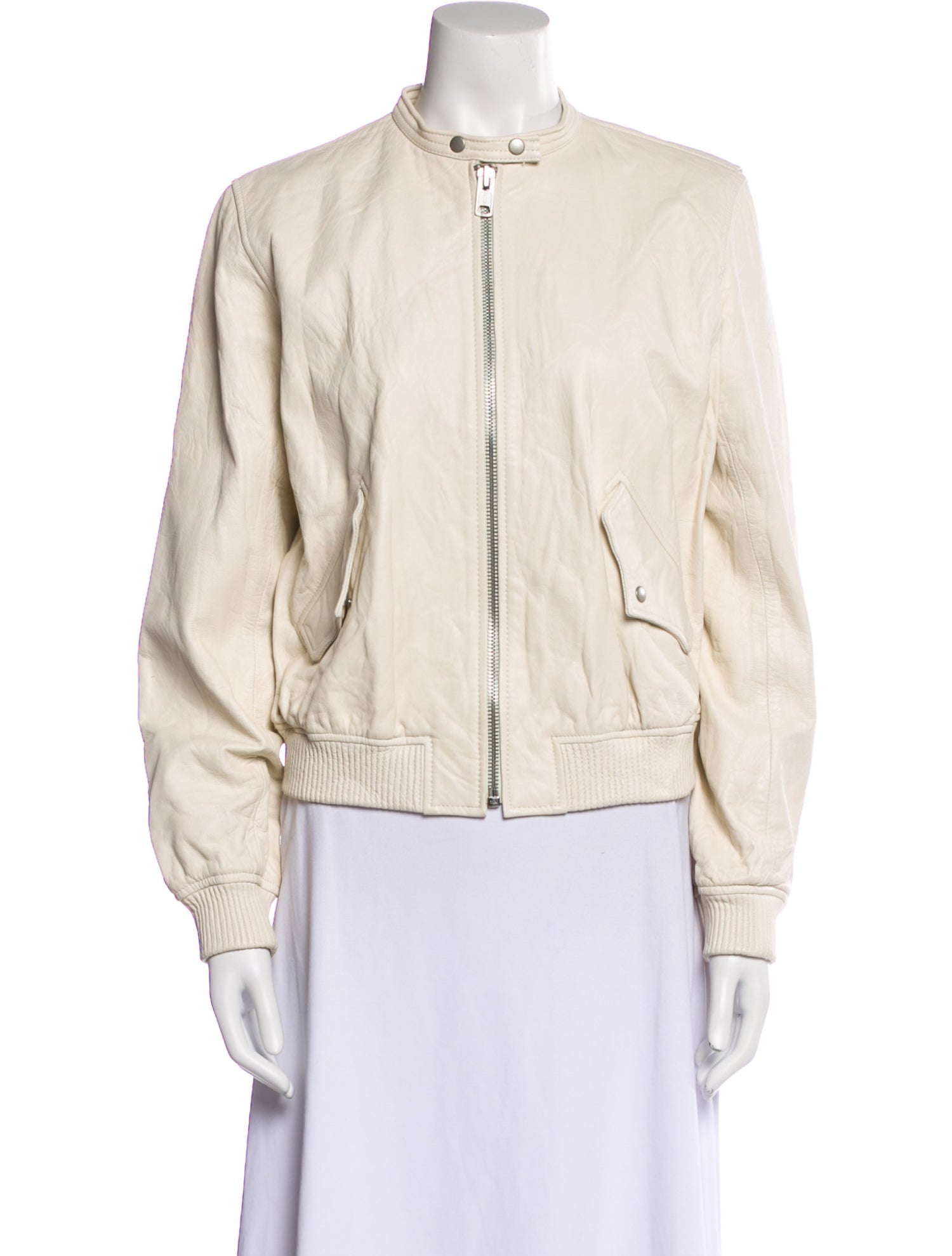 Nili Lotan Leather Bomber Jacket