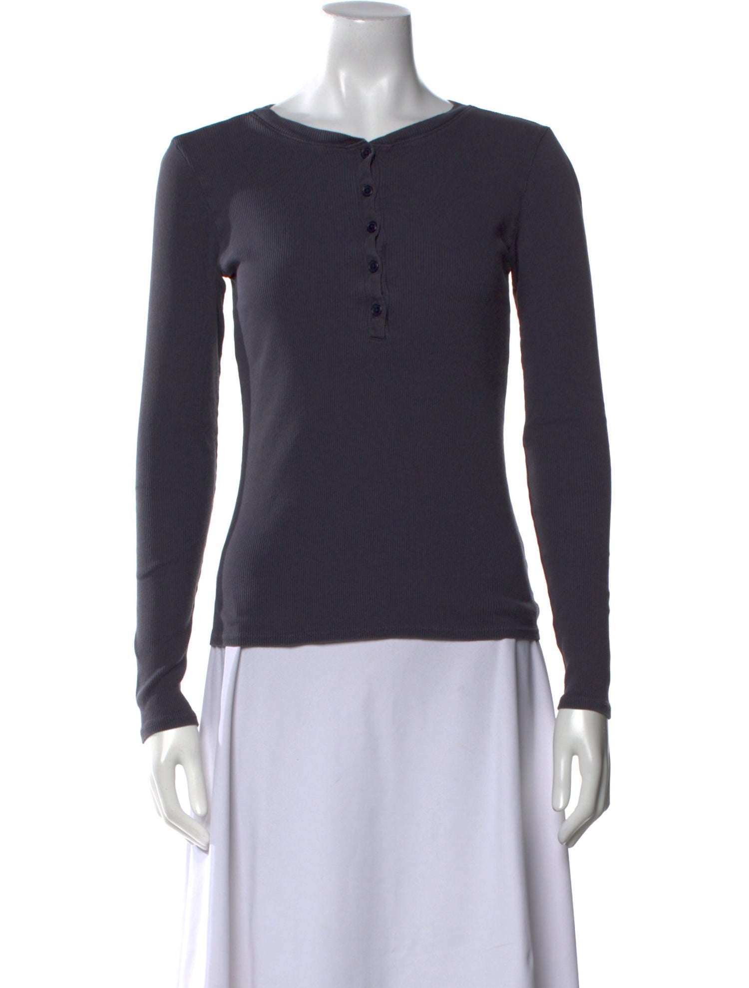 Nili Lotan Scoop Neck Long Sleeve Top