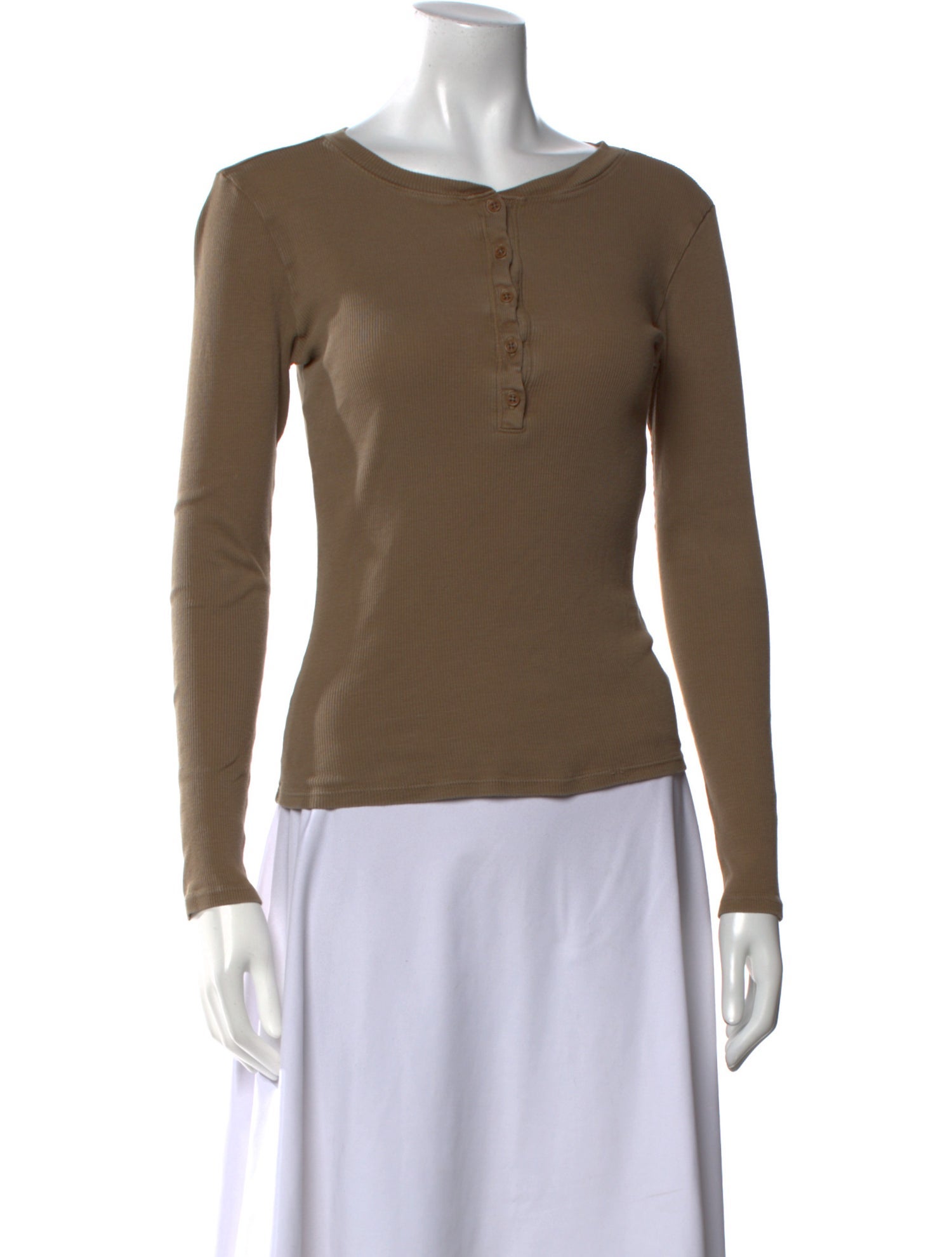 Nili Lotan Scoop Neck Long Sleeve Top