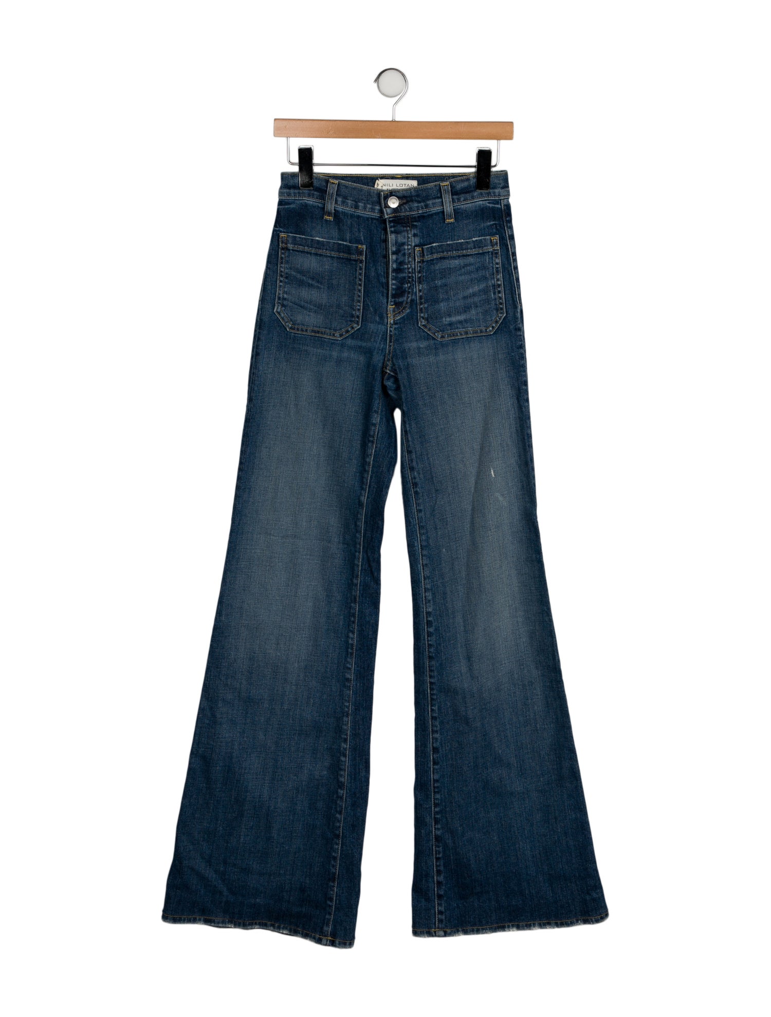 Nili Lotan Mid-Rise Wide Leg Jeans