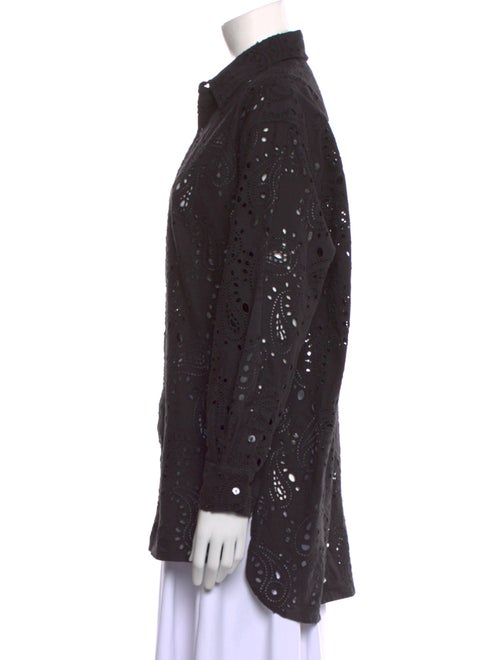 Nili Lotan Printed Long Sleeve Button-Up Top