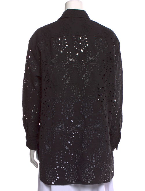 Nili Lotan Printed Long Sleeve Button-Up Top