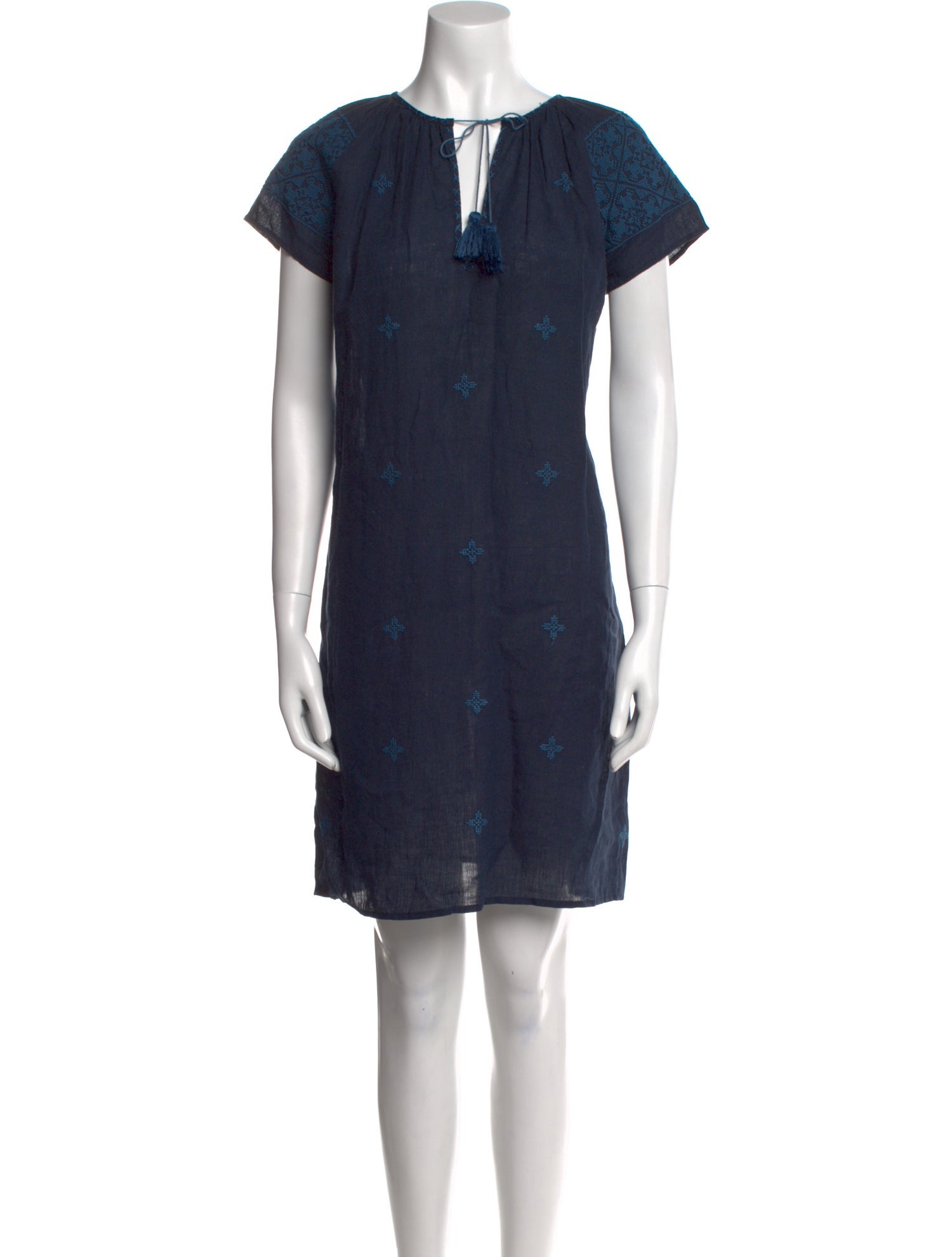 Nili Lotan Tie Neck Mini Dress