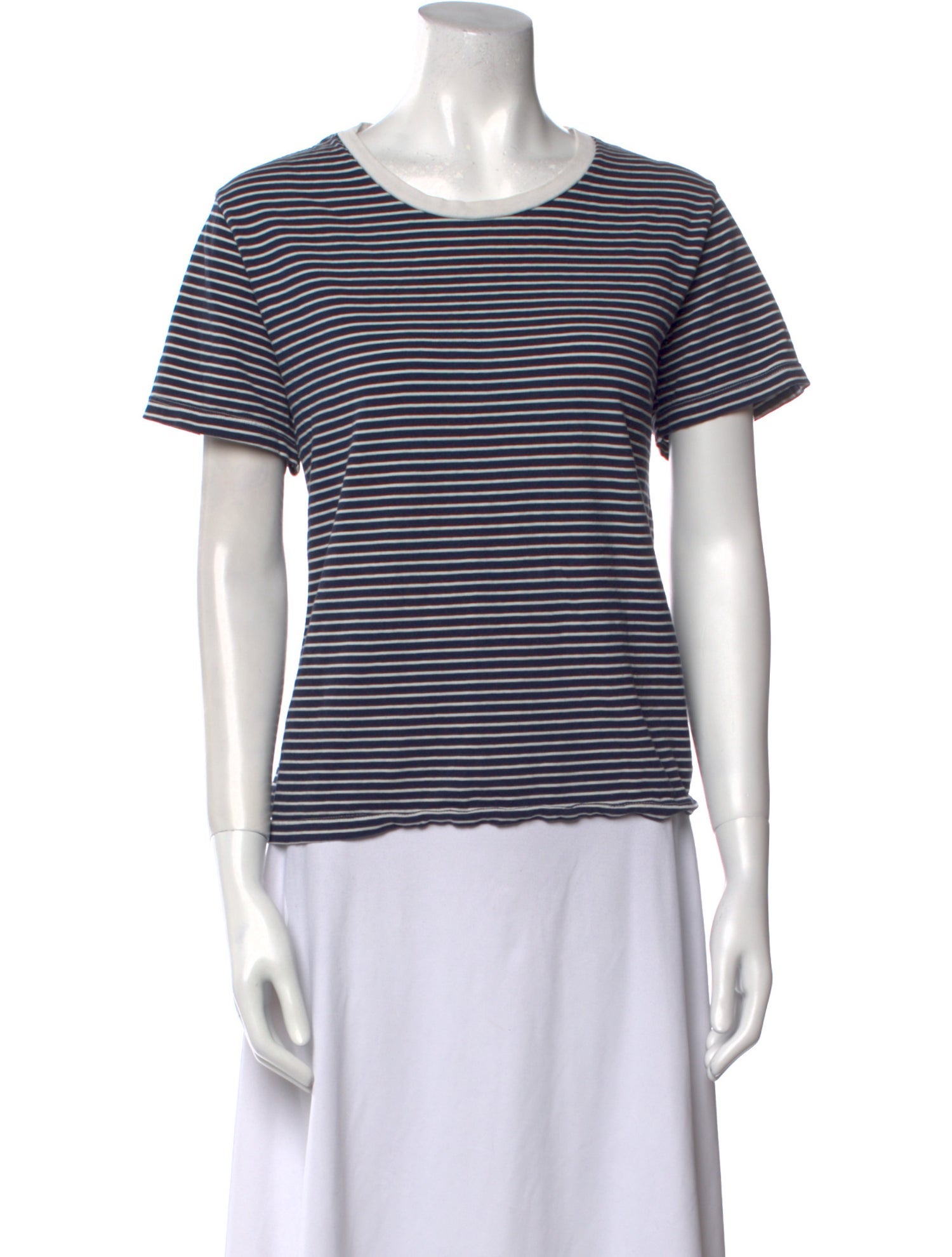 Nili Lotan Striped Scoop Neck T-Shirt