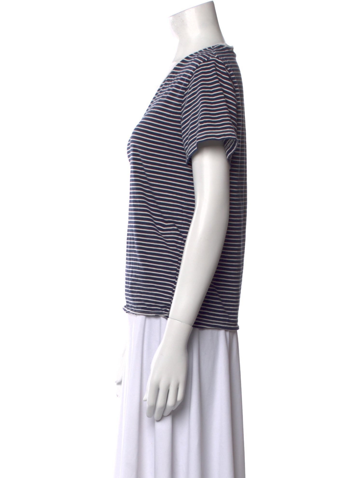 Nili Lotan Striped Scoop Neck T-Shirt