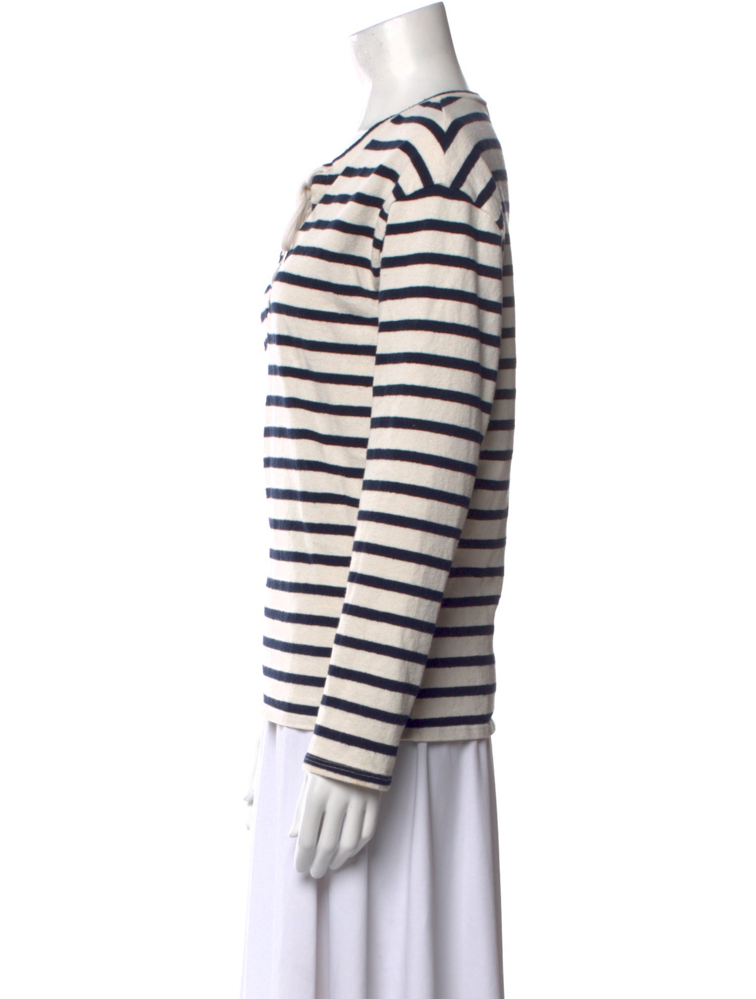 Nili Lotan Striped Scoop Neck Sweatshirt