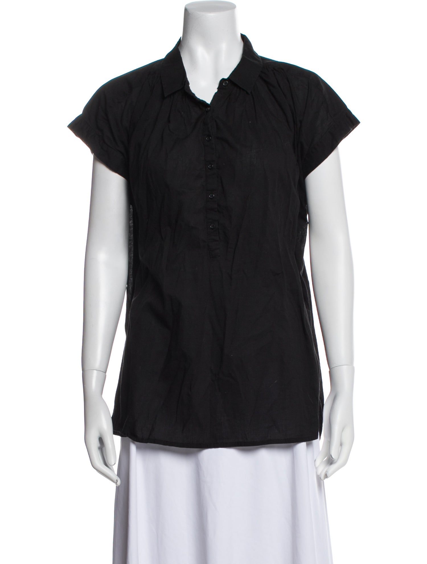 Nili Lotan Short Sleeve Button-Up Top