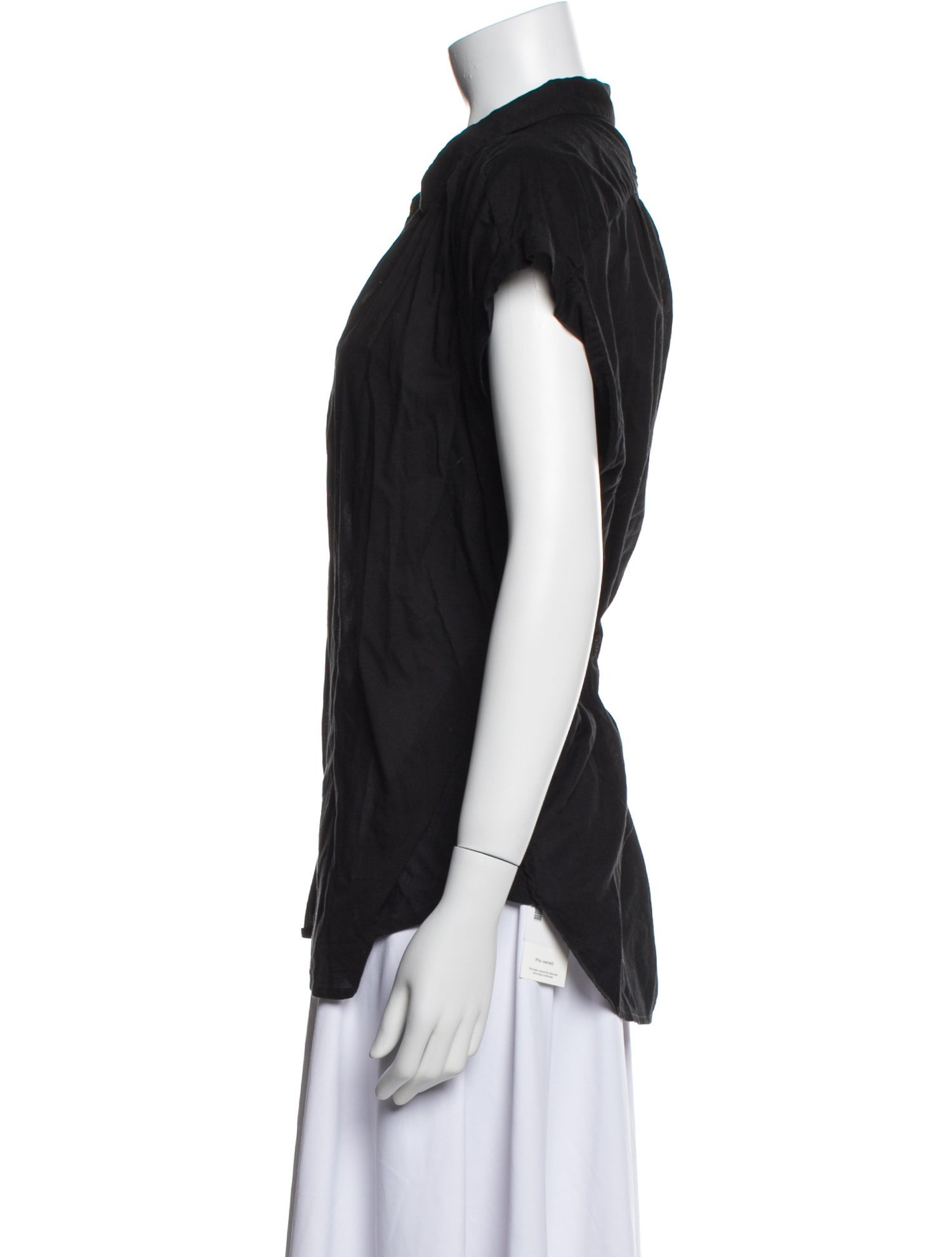 Nili Lotan Short Sleeve Button-Up Top