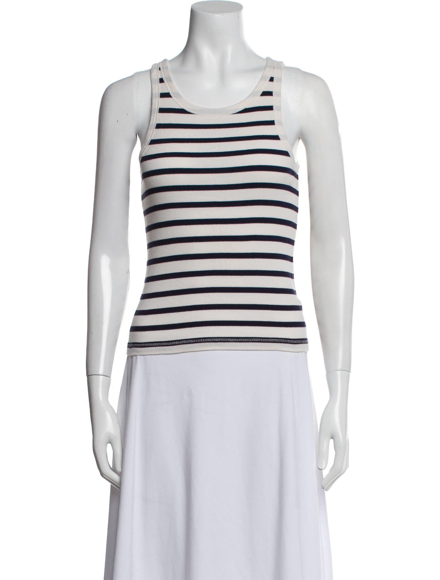 Nili Lotan Striped Scoop Neck Top