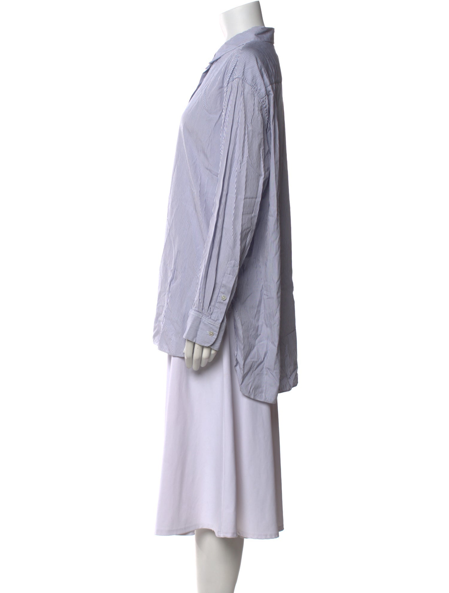 Nili Lotan Striped Long Sleeve Button-Up Top