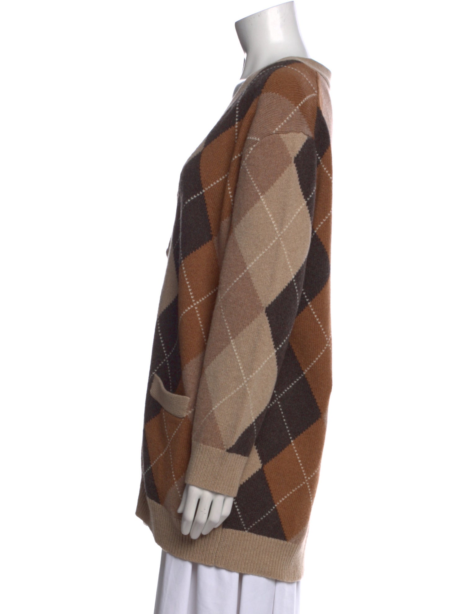 Nili Lotan Wool Plaid Print Sweater