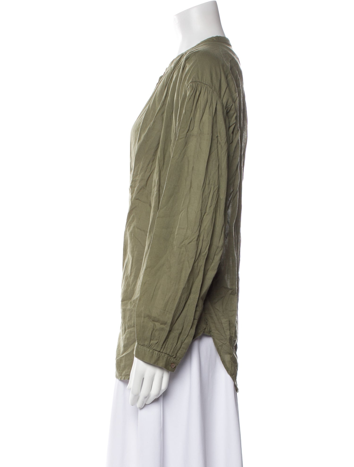 Nili Lotan V-Neck Long Sleeve Blouse