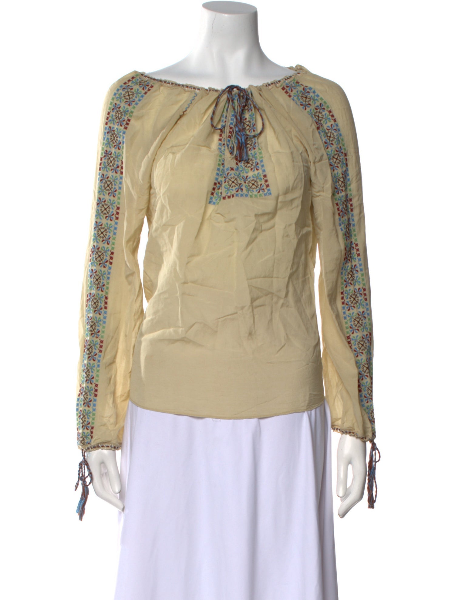 Nili Lotan Printed Bateau Neckline Top