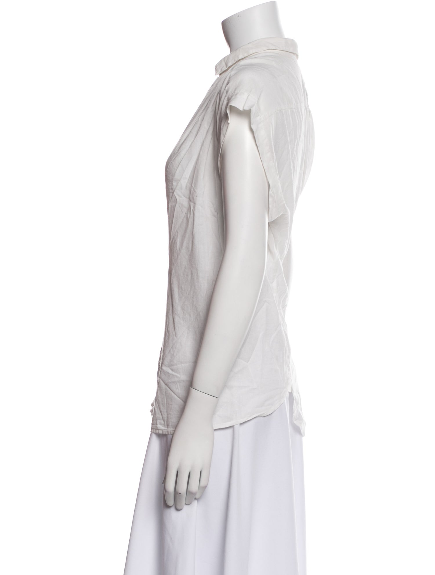 Nili Lotan Short Sleeve Button-Up Top