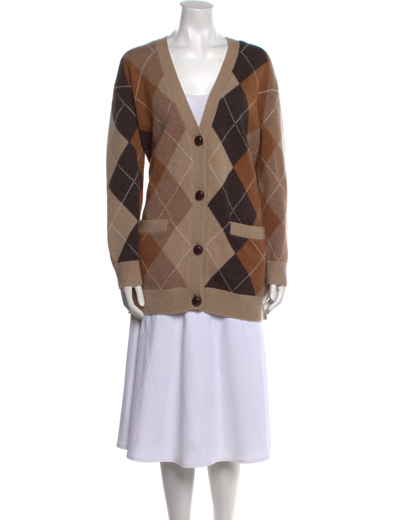 Nili Lotan Wool Plaid Print Sweater