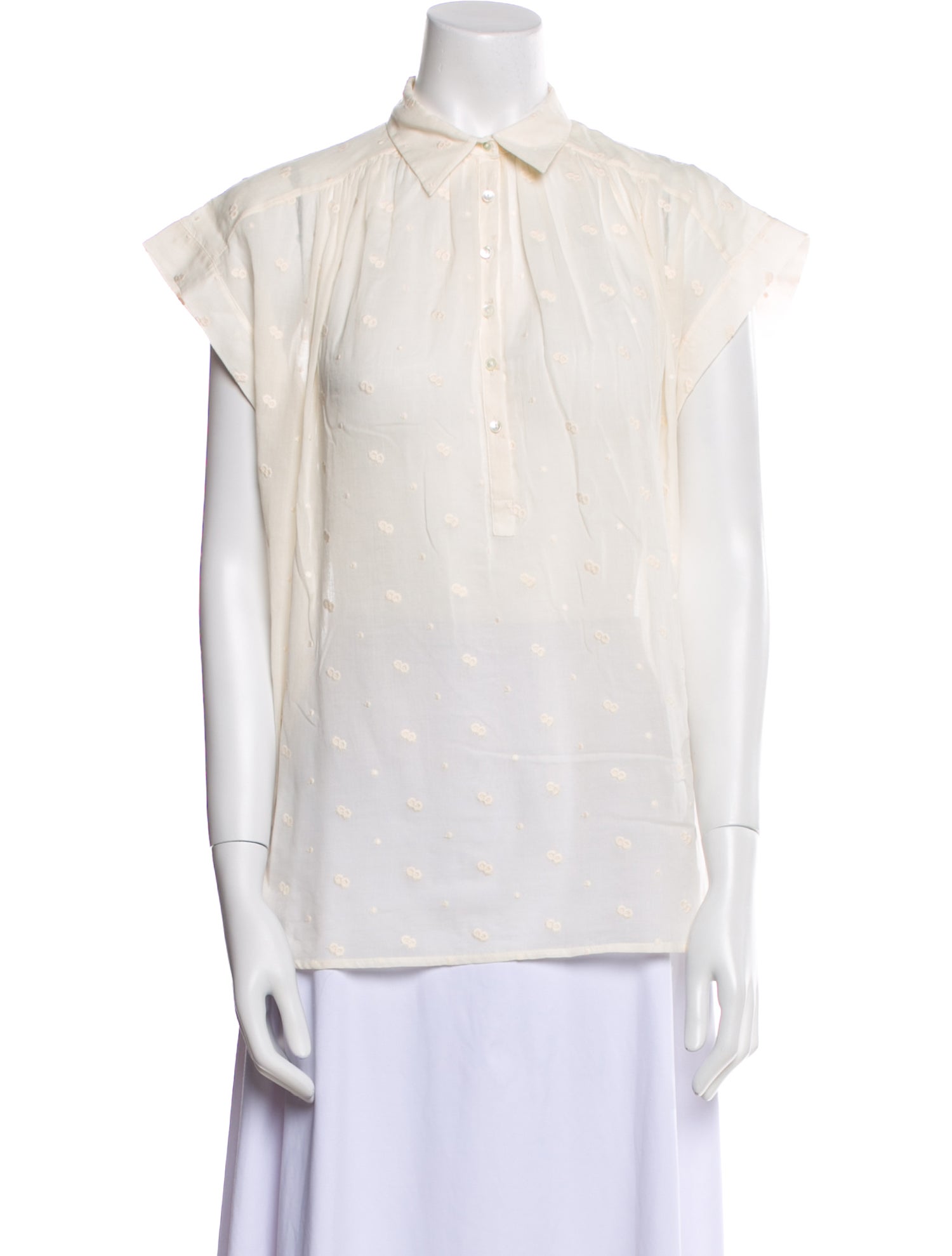Nili Lotan Short Sleeve Button-Up Top w/ Tags