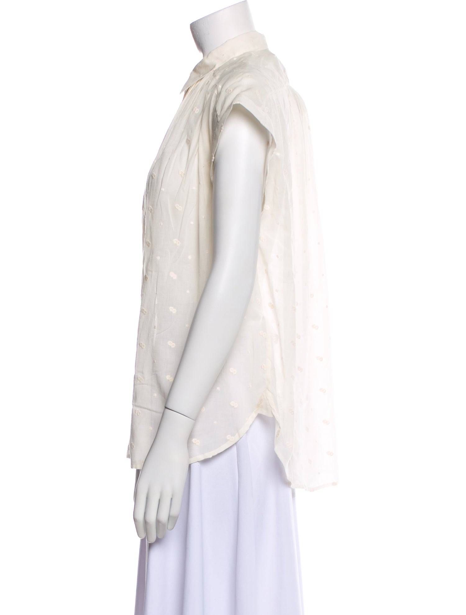 Nili Lotan Short Sleeve Button-Up Top w/ Tags