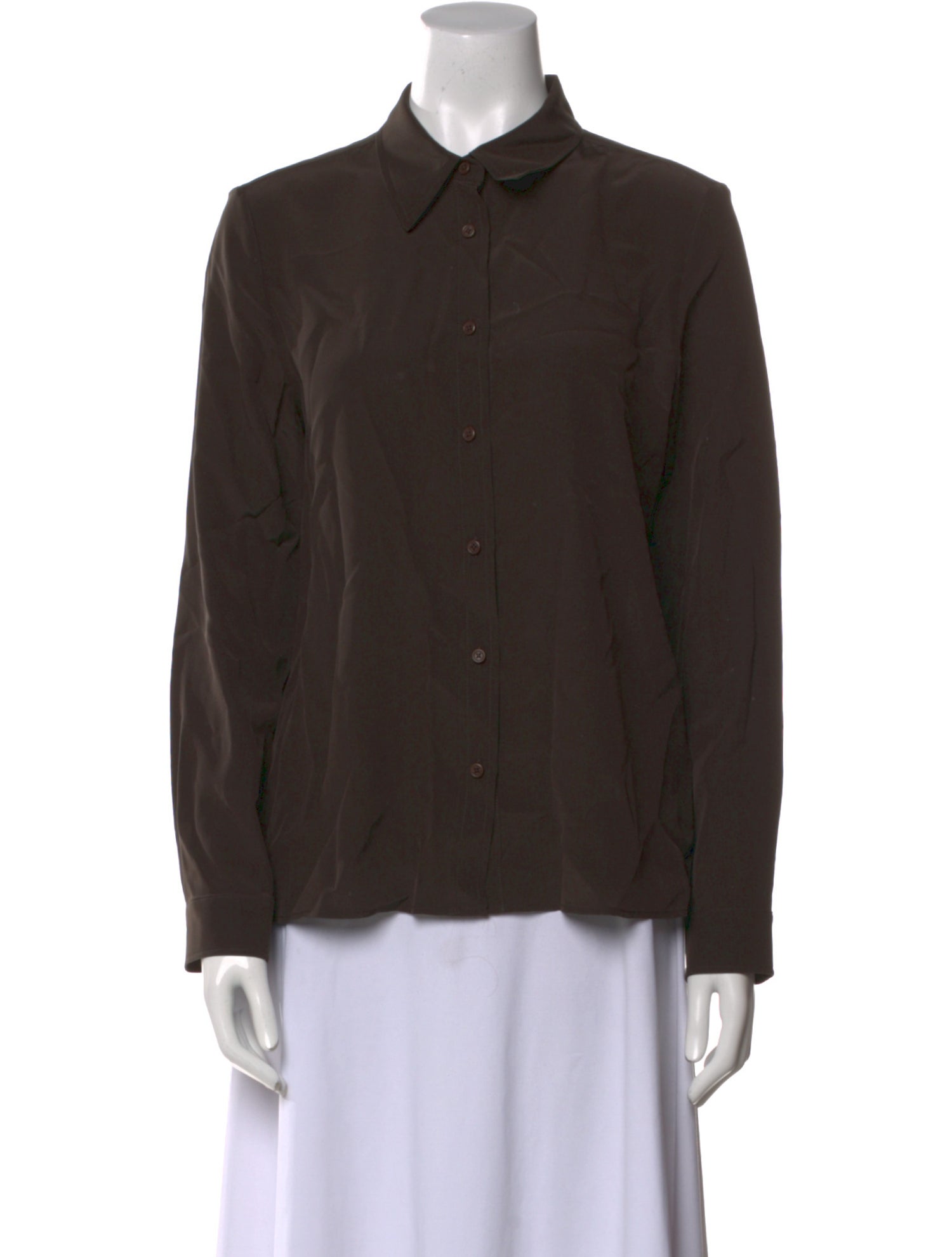 Nili Lotan Silk Long Sleeve Button-Up Top w/ Tags