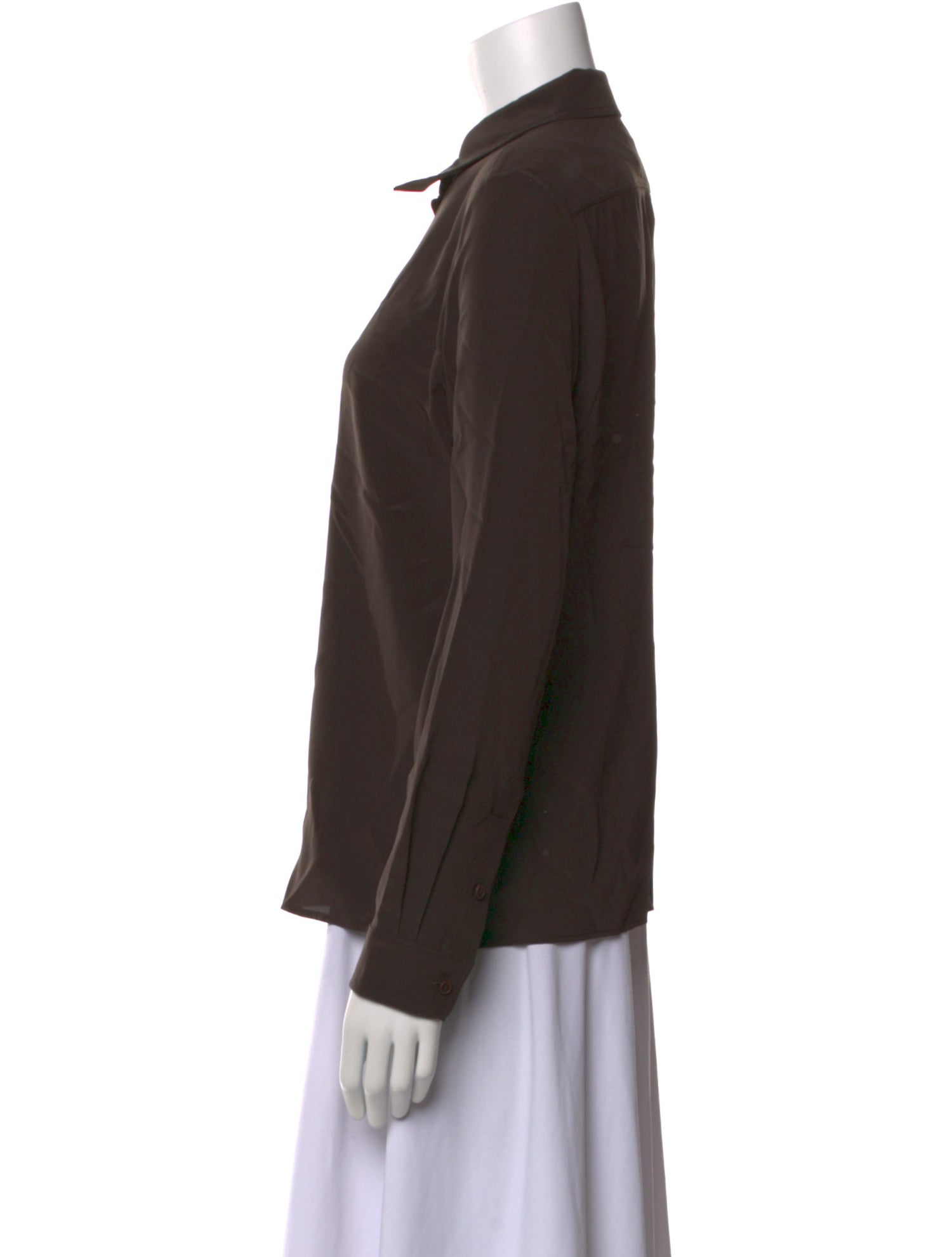 Nili Lotan Silk Long Sleeve Button-Up Top w/ Tags