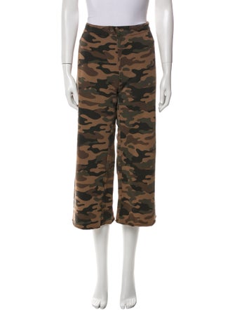 Nili Lotan Camouflage Print Raw-Edge Trim Sweatpants