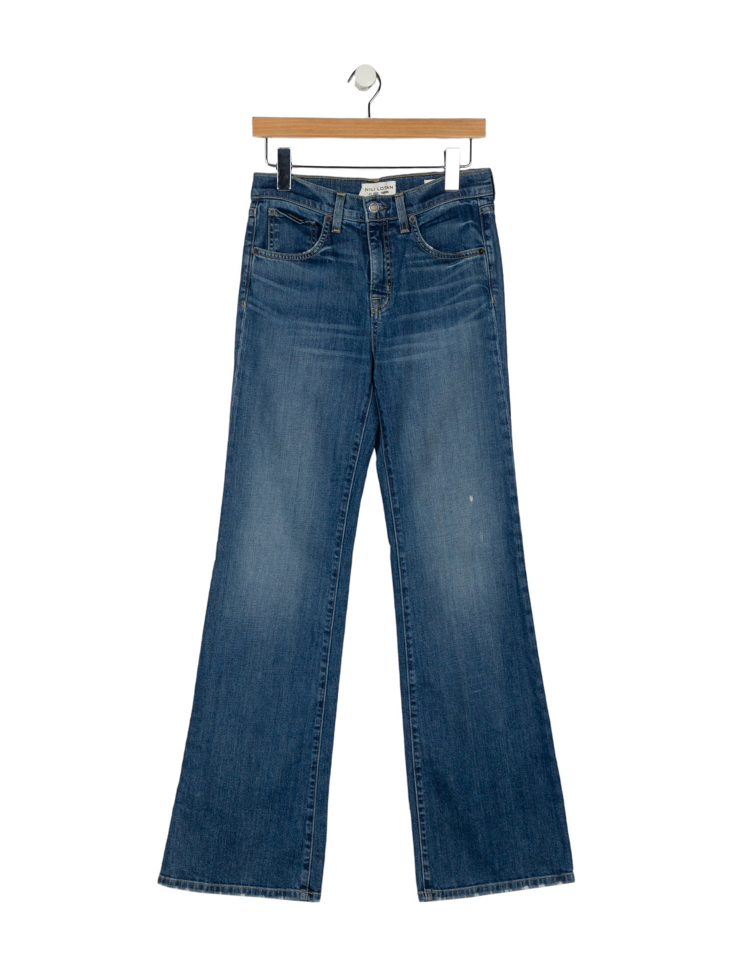 Nili Lotan Mid-Rise Wide Leg Jeans