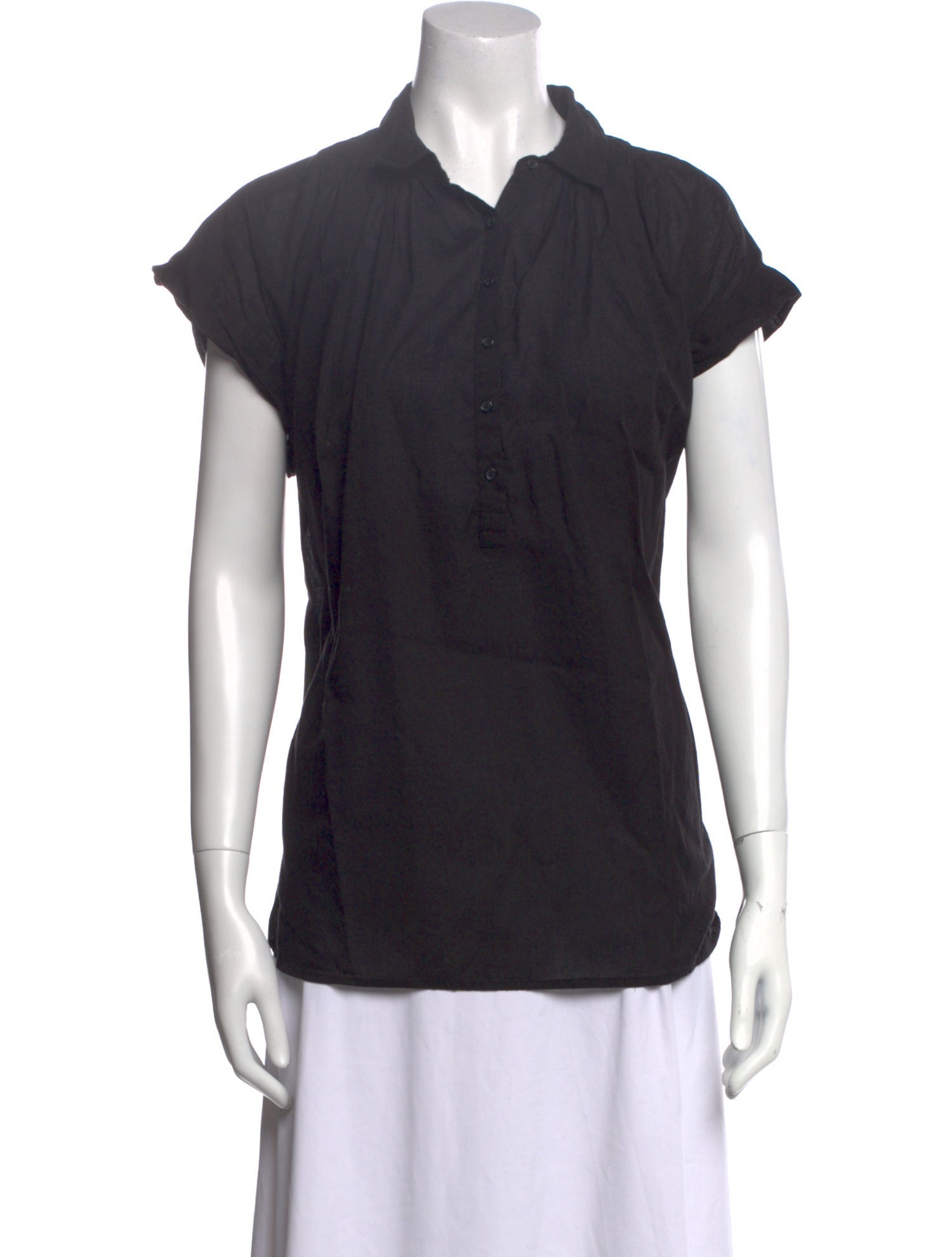 Nili Lotan Short Sleeve Button-Up Top