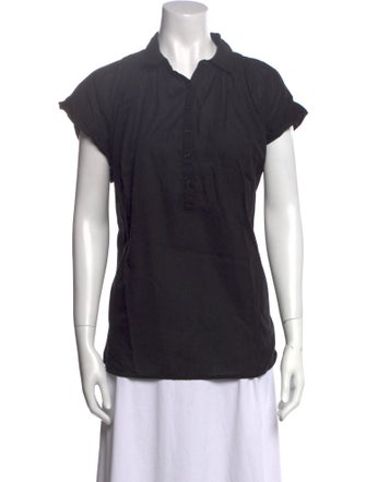 Nili Lotan Short Sleeve Button-Up Top