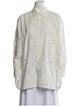 Nili Lotan Printed Long Sleeve Button-Up Top