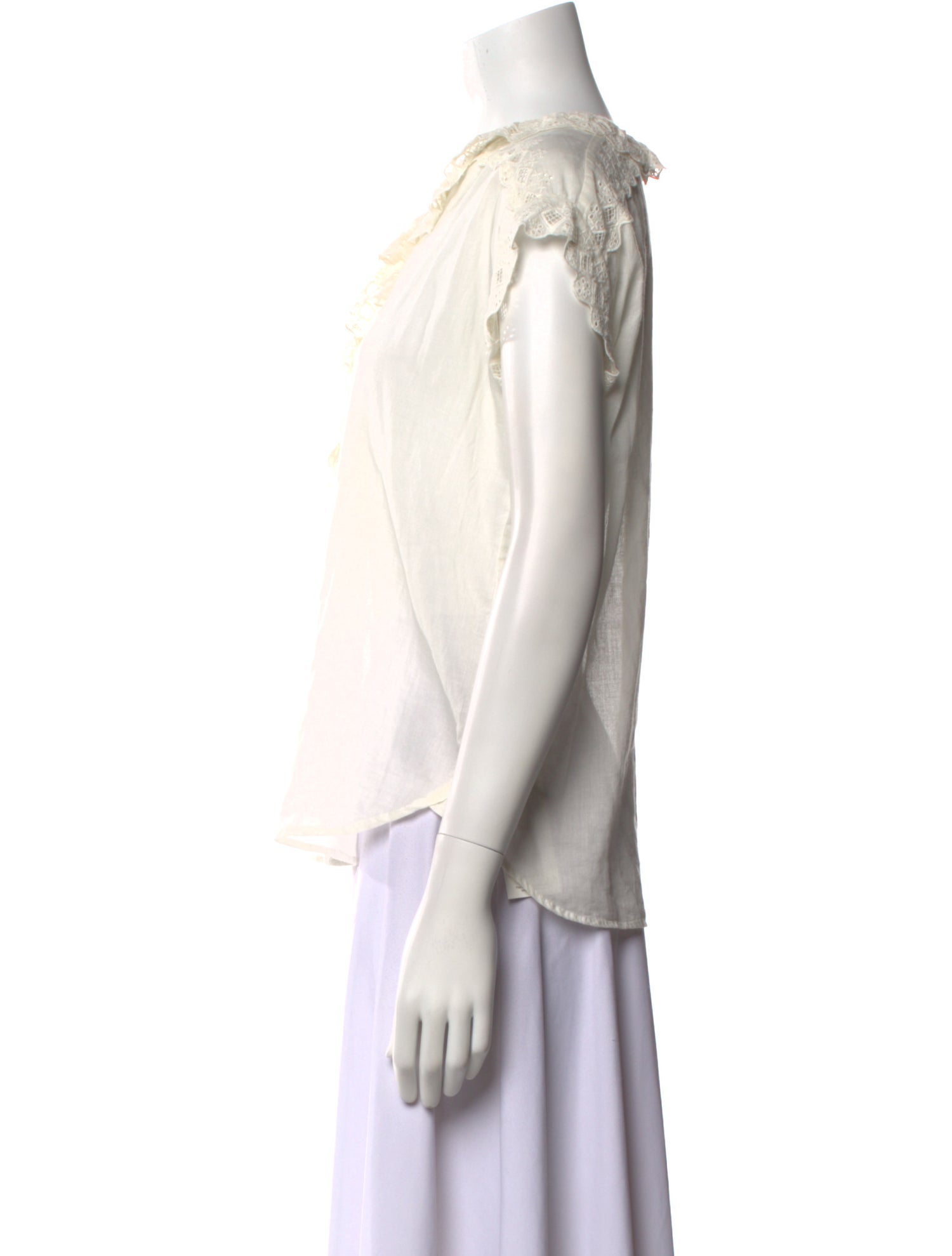 Nili Lotan V-Neck Short Sleeve Blouse