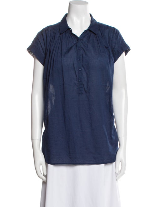 Nili Lotan Short Sleeve Button-Up Top