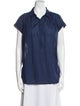 Nili Lotan Short Sleeve Button-Up Top