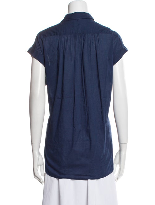 Nili Lotan Short Sleeve Button-Up Top