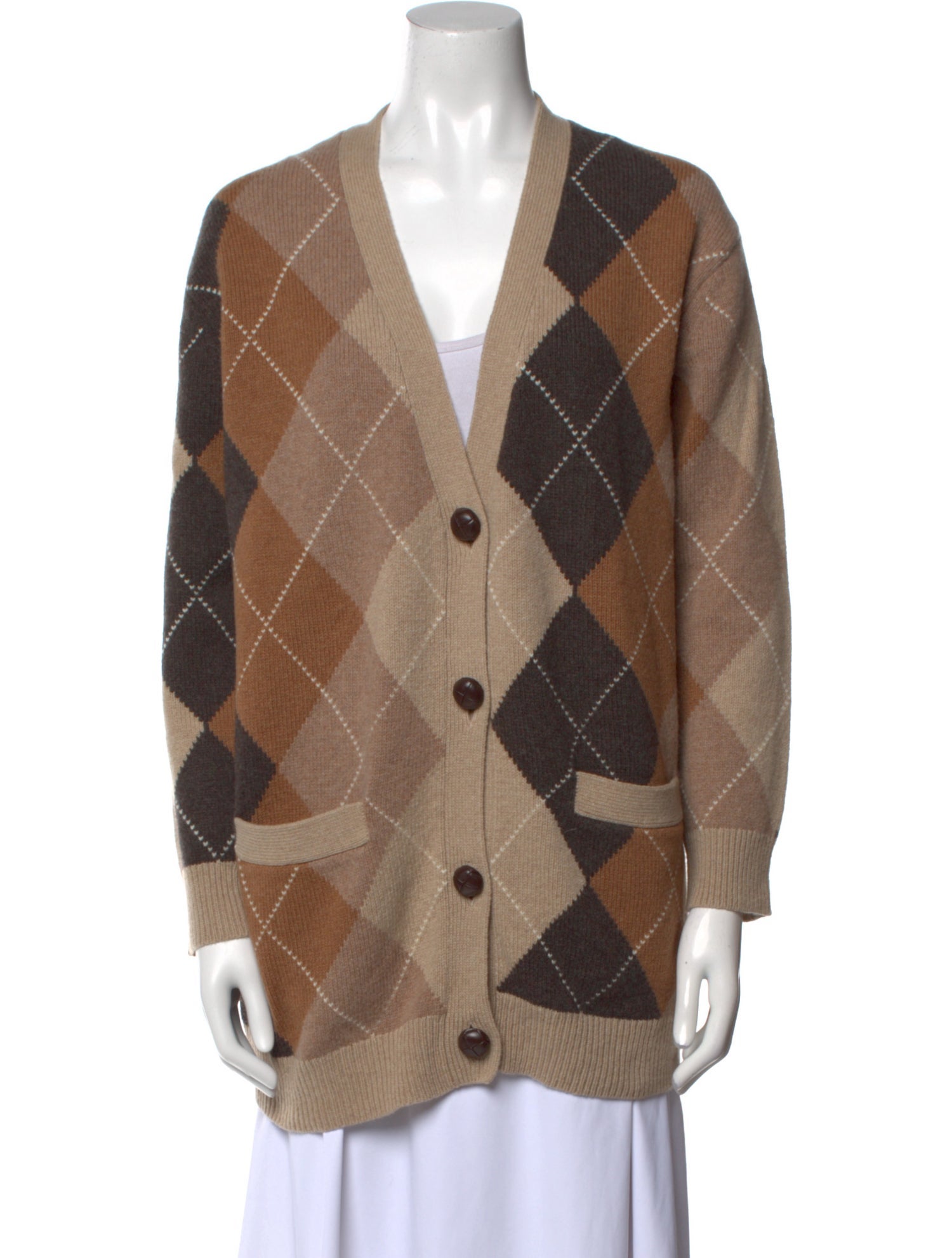 Nili Lotan Wool Plaid Print Sweater